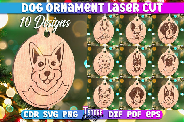 Dog Ornament Bundle | Christmas Tree Decoration | Christmas Gift Idea | CNC File SVG The T Store Design 