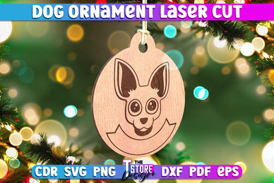 Dog Ornament | Christmas Tree Decoration | Christmas Gift Idea | CNC File SVG The T Store Design 