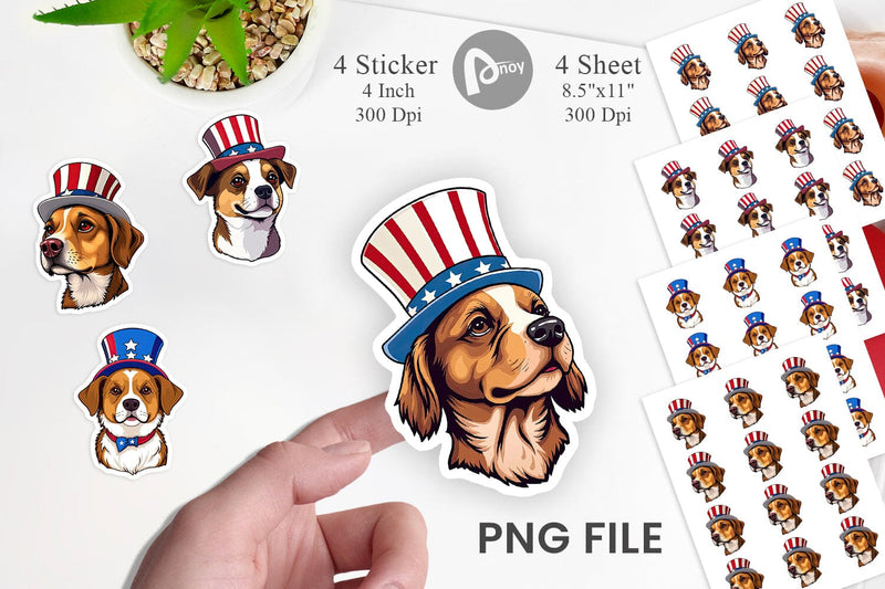 Dog Patriotic Sticker Sublimation artnoy 