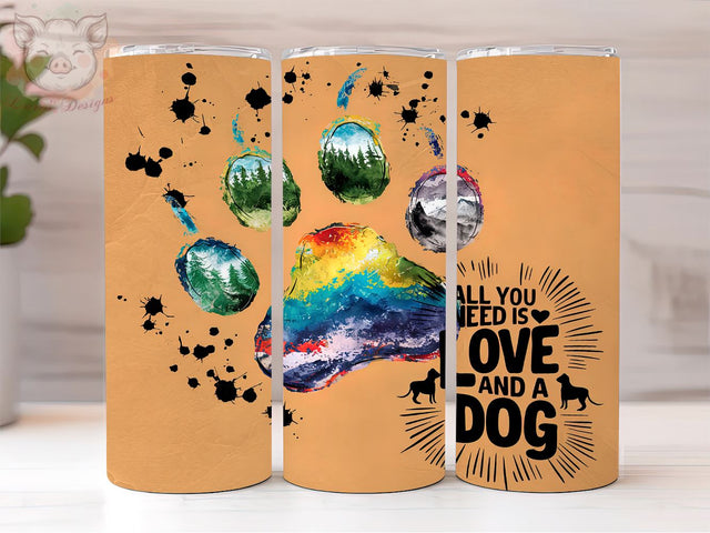 Dog Paw 20oz Tumbler Png, Straight & Tapered Tumbler Png, Dog Lover Tumbler Png, Digital Download PNG Sublimation Lara' s Designs 