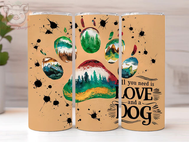 Dog Paw 20oz Tumbler Png, Straight & Tapered Tumbler Png, Dog Lover Tumbler Png, Digital Download PNG Sublimation Lara' s Designs 