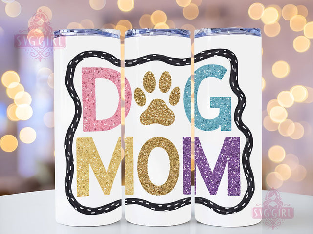 Dog Paw 20oz Tumbler Wrap Sublimation Design, Straight Tapered Tumbler Wrap, Dog Mom Glitter Tumbler Png, Instant Digital Download Sublimation SvggirlplusArt 