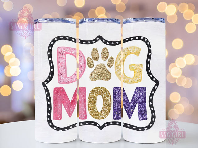 Dog Paw 20oz Tumbler Wrap Sublimation Design, Straight Tapered Tumbler Wrap, Dog Mom Glitter Tumbler Png, Instant Digital Download Sublimation SvggirlplusArt 