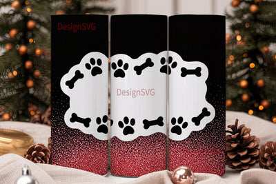 Dog Paw Glitter Tumbler Wrap Sublimation DesignSVG 