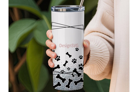 Dog Paw Glitter Tumbler Wrap Sublimation DesignSVG 