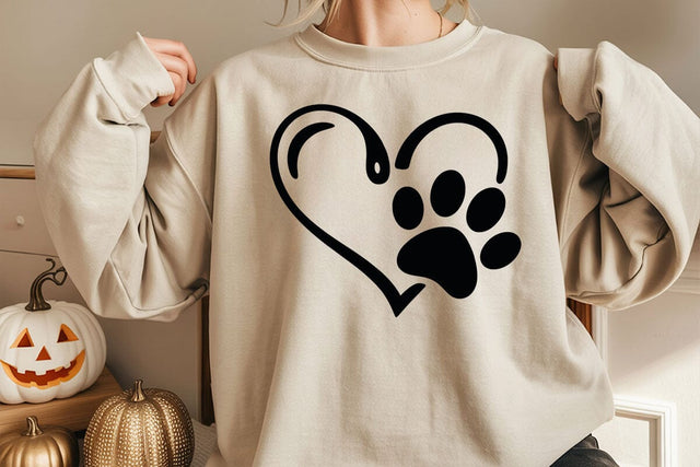 dog paw heart svg, dog paw heart png, heart and dog paw png SVG DesignDestine 