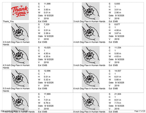 Dog Paw in Human Hands Embroidery Design – Pet Love Paw Print Machine Embroidery File, Dog Mom Pet Memorial Design Embroidery/Applique DESIGNS PatternFeed8 