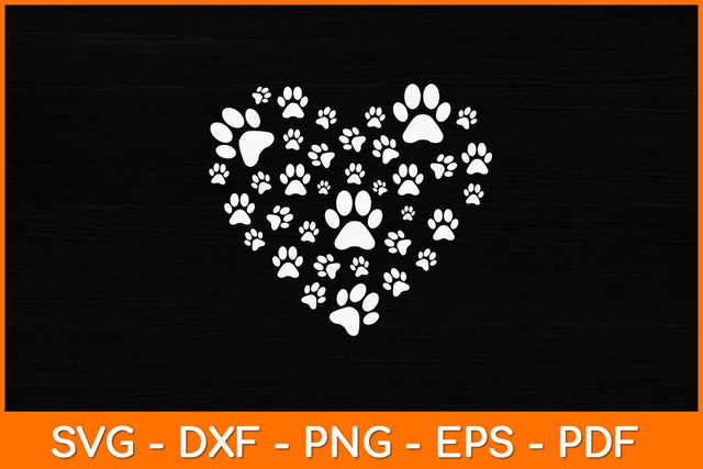 Dog Paw Love Heart Print Svg Design SVG artprintfile 