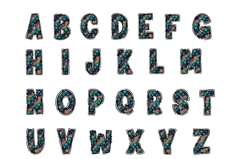 Dog Paw Print Alphabet PNG, Hand Drawn Doodle Letters Sublimation BijouBay 