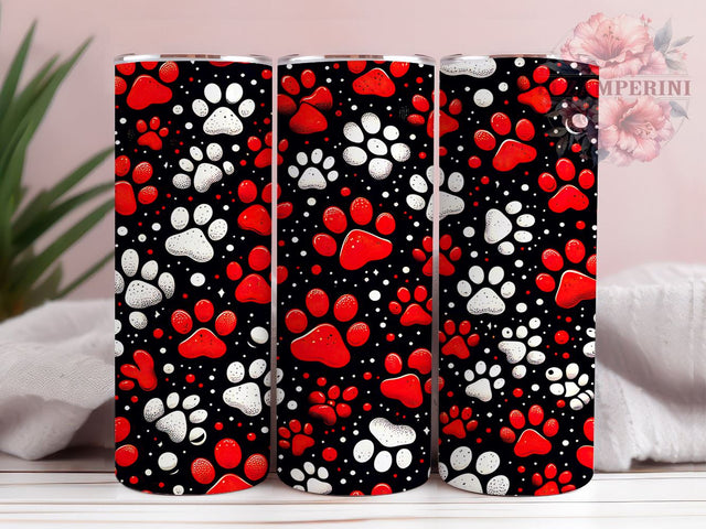 Dog Paw Print Glitter 20oz Tumbler, Paw Print Sublimation, Glitter Tumbler Wrap, 20oz Tumbler, Dog Lover Gift, Pet Tumbler, Paw Print Gift Sublimation Li Zamperini 