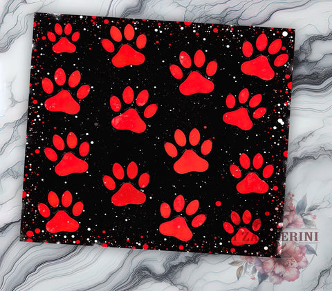 Dog Paw Print Glitter 20oz Tumbler, Paw Print Sublimation, Glitter Tumbler Wrap, 20oz Tumbler, Dog Lover Gift, Pet Tumbler, Paw Print Gift Sublimation Li Zamperini 