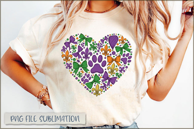 Dog Paw Print Mardi Gras Coquette PNG Sublimation Shetara Begum 