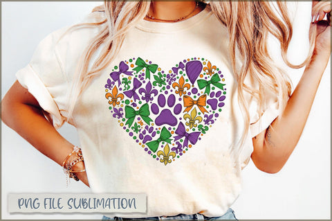 Dog Paw Print Mardi Gras Coquette PNG Sublimation Shetara Begum 