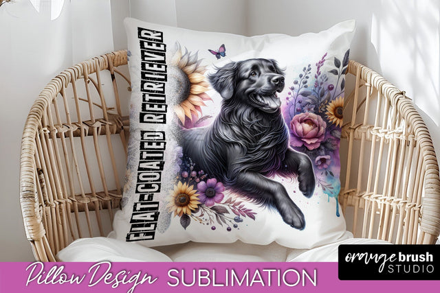Dog Pillow Cover - Dog Mom Floral Pillow Sublimation Sublimation OrangeBrushStudio 
