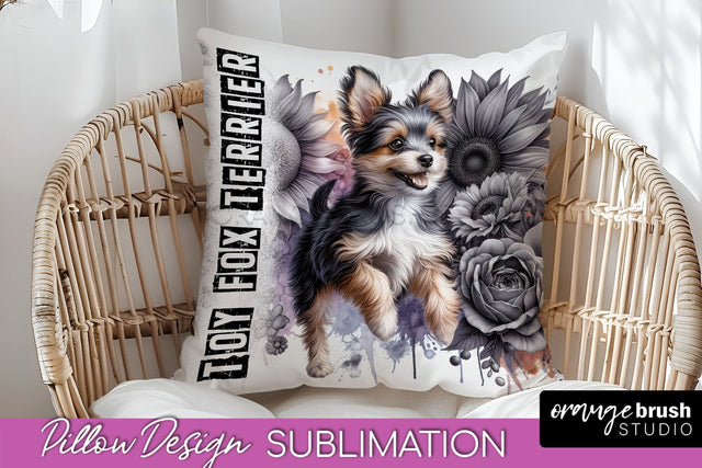 Dog Pillow Cover - Dog Mom Floral Pillow Sublimation Sublimation OrangeBrushStudio 