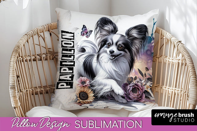 Dog Pillow Cover - Dog Mom Floral Pillow Sublimation Sublimation OrangeBrushStudio 