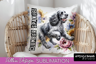 Dog Pillow Cover - Dog Mom Floral Pillow Sublimation Sublimation OrangeBrushStudio 