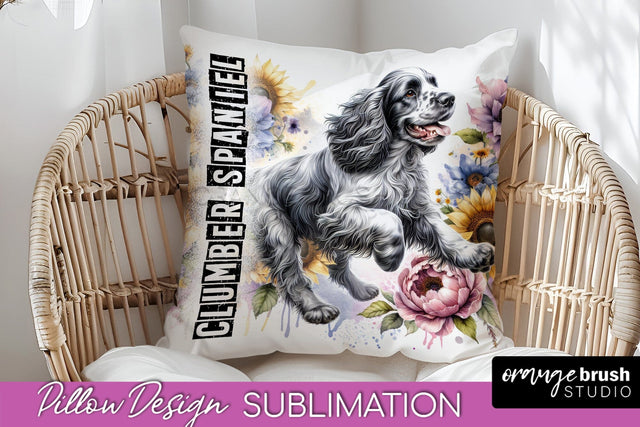 Dog Pillow Cover - Dog Mom Floral Pillow Sublimation Sublimation OrangeBrushStudio 