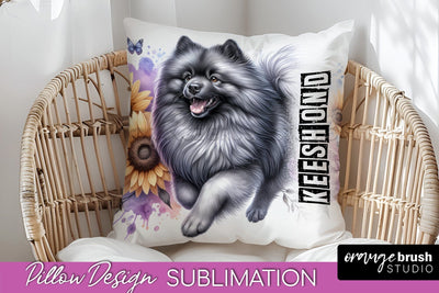 Dog Pillow Cover - Dog Mom Floral Pillow Sublimation Sublimation OrangeBrushStudio 