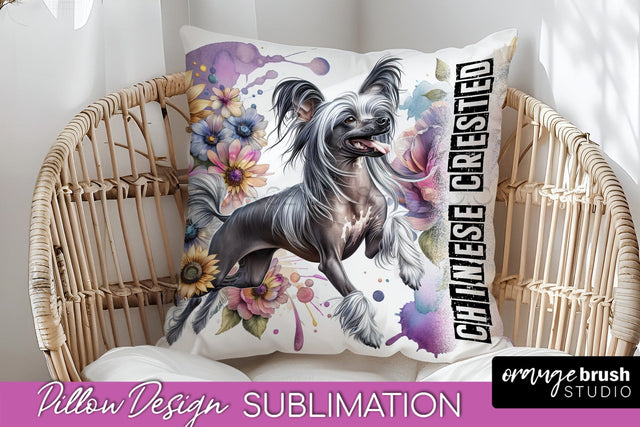 Dog Pillow Cover - Dog Mom Floral Pillow Sublimation Sublimation OrangeBrushStudio 