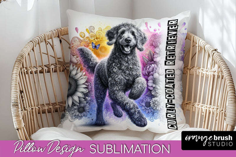 Dog Pillow Cover - Dog Mom Floral Pillow Sublimation Sublimation OrangeBrushStudio 
