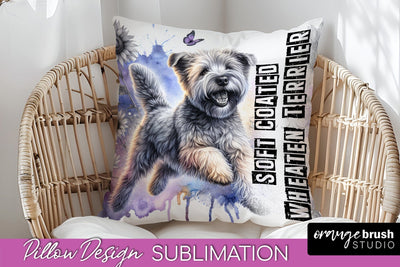 Dog Pillow Cover - Dog Mom Floral Pillow Sublimation Sublimation OrangeBrushStudio 