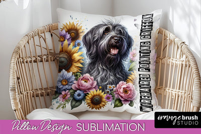 Dog Pillow Cover - Dog Mom Floral Pillow Sublimation Sublimation OrangeBrushStudio 