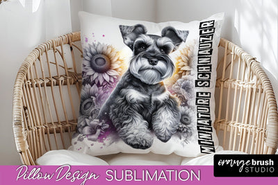 Dog Pillow Cover - Dog Mom Floral Pillow Sublimation Sublimation OrangeBrushStudio 