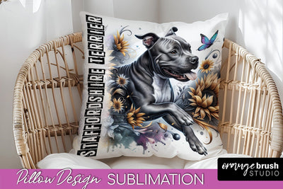 Dog Pillow Cover - Dog Mom Floral Pillow Sublimation Sublimation OrangeBrushStudio 
