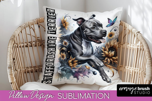 Dog Pillow Cover - Dog Mom Floral Pillow Sublimation Sublimation OrangeBrushStudio 