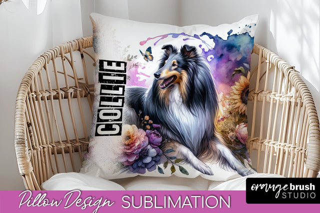 Dog Pillow Cover - Dog Mom Floral Pillow Sublimation Sublimation OrangeBrushStudio 