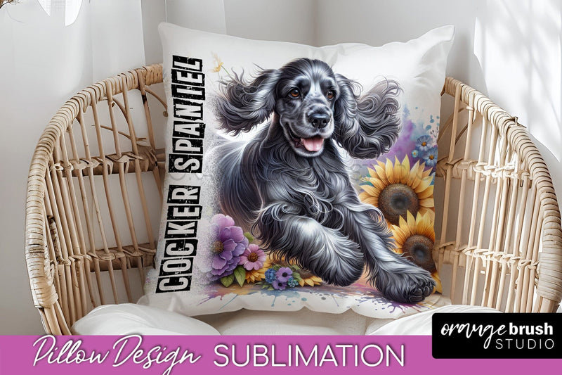 Dog Pillow Cover - Dog Mom Floral Pillow Sublimation Sublimation OrangeBrushStudio 