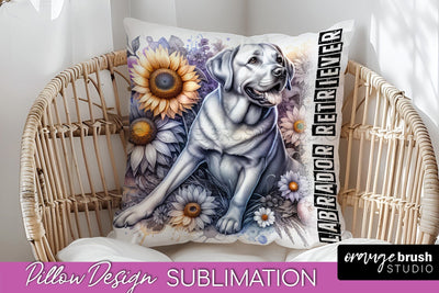 Dog Pillow Cover - Dog Mom Floral Pillow Sublimation Sublimation OrangeBrushStudio 