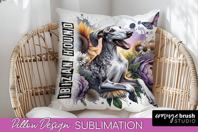 Dog Pillow Cover - Dog Mom Floral Pillow Sublimation Sublimation OrangeBrushStudio 