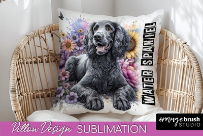 Dog Pillow Cover - Dog Mom Floral Pillow Sublimation Sublimation OrangeBrushStudio 