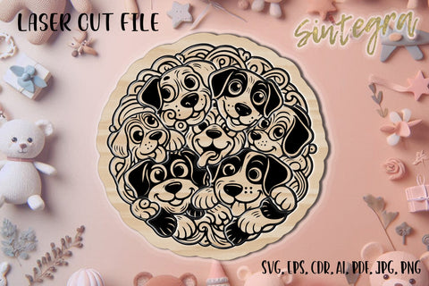 Dog Puzzle For Kids SVG Laser Cut File SVG Sintegra 