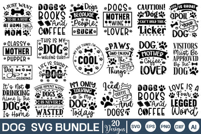 Dog Quotes SVG Bundle, Dog SVG Bundle, Funny pet quotes, Dog lover designs SVGs,Quotes and Sayings,Food & Drink,On Sale, Print & Cut SVG DesignPlante 503 