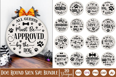 Dog Round Sign SVG Bundle, Dog SVG Bundle, SVGs,Quotes and Sayings,Food & Drink,On Sale, Print & Cut SVG DesignPlante 503 