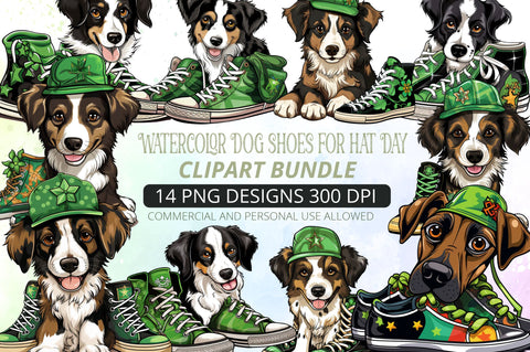 Dog Shoes for hat Day Clipart Bundle Sublimation Regulrcrative 