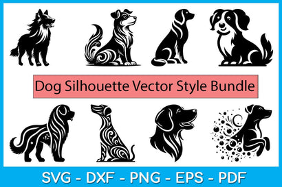 Dog Silhouette Vector Style Bundle SVG Cut File SVG Creativedesigntee 