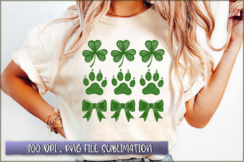 Dog St Patrick's Coquette Bow PNG Sublimation Shetara Begum 