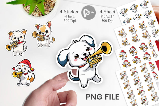 Dog Sticker New Year Sublimation artnoy 