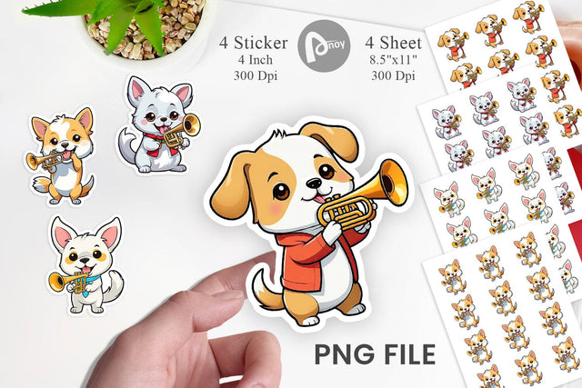 Dog Sticker New Year Sublimation artnoy 