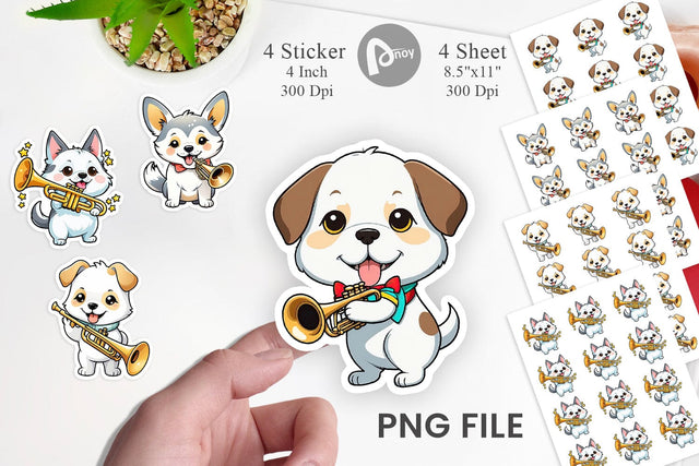 Dog Sticker New Year Sublimation artnoy 