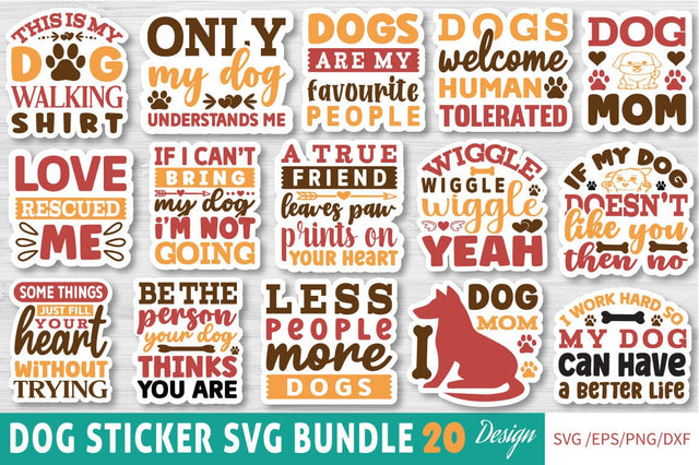 DOG STICKER SVG BUNDLE SVG Angelina750 