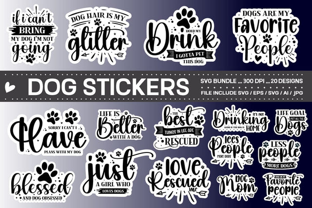 Dog Sticker SVG Bundle SVG designmaster24 