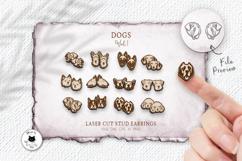 Dog Stud Earrings Laser Cut SVG SVG Ivy's Creativity House 