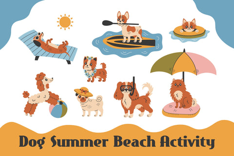 Dog Summer Beach Activity PNG Clipart Sublimation Rin Green 