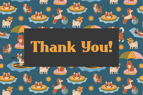 Dog Summer Beach Seamless Pattern Digital Pattern Rin Green 