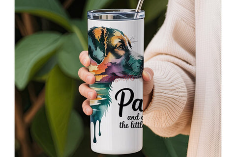 Dog Sunset Beach Tumbler Design Sublimation DesignSVG 